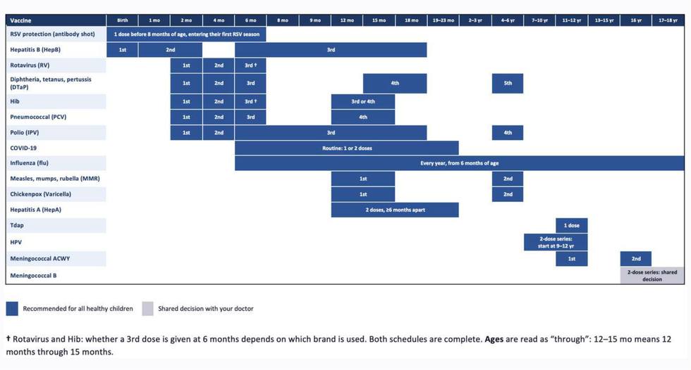 Immunisation schedule